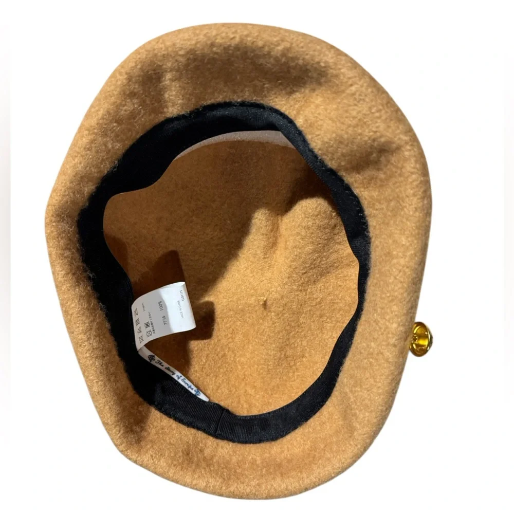 Wool Felt Baker Boy Hat Tan Beret Hat Boiled Wool